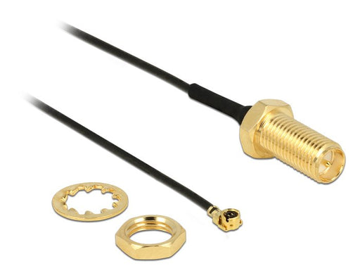 EAN 4043619894710 - DeLOCK 89471 cable coaxial 0,1 m RP-SMA MHF/ U.FL-LP-068 Negro imagen 1