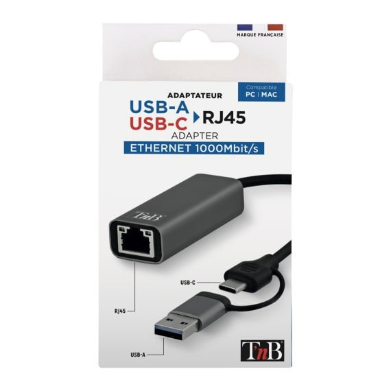 EAN 3303170116319 - T'nB TCRJ45C tarjeta y adaptador de interfaz USB 2.0, USB Tipo C imagen 3