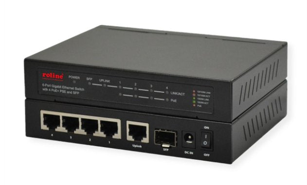 EAN 7630049619104 - ROLINE 21.14.3524 switch Gigabit Ethernet (10/100/1000) Energía sobre Ethernet (PoE) Negro imagen 1