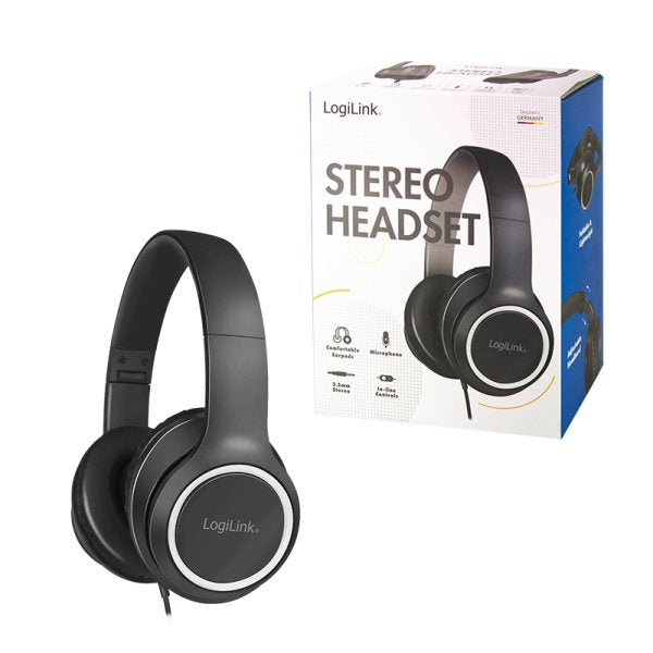 EAN 4052792063097 - LogiLink HS0053 auricular y casco Auriculares Alámbrico Diadema Llamadas/Música Negro, Plata imagen 10