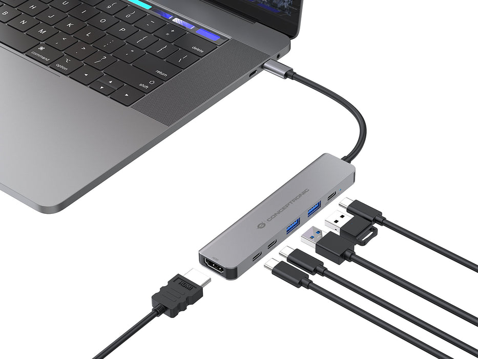EAN 4015867241295 - Conceptronic DONN33G base para portátil y replicador de puertos Alámbrico USB 3.2 Gen 1 (3.1 Gen 1) Type- imagen 6