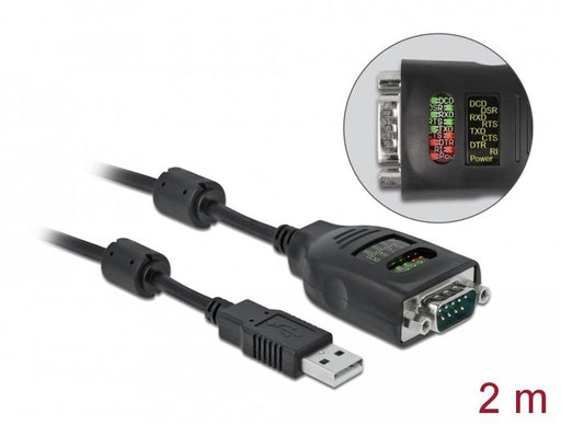 EAN 4043619904976 - DeLOCK 90497 cable de serie Negro 2 m USB tipo A RS-232 DB9 imagen 2