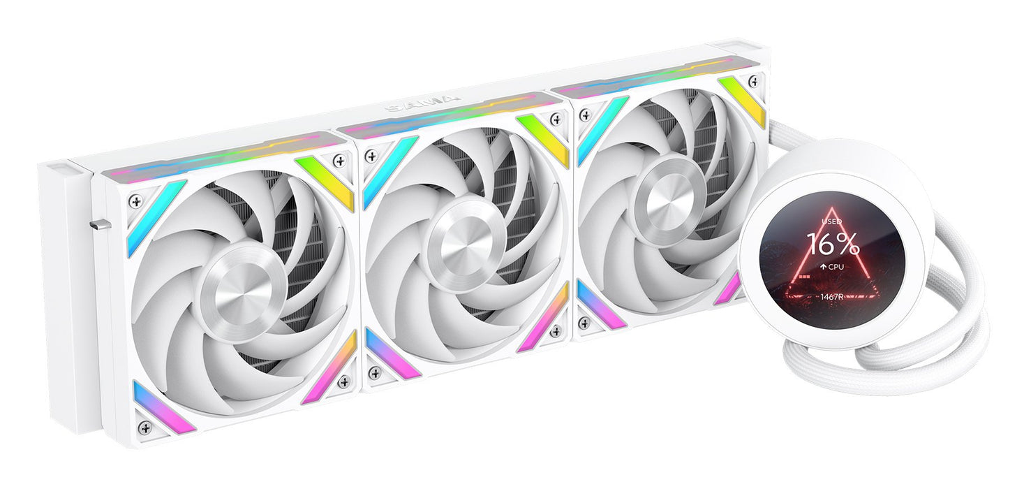 EAN 6930788485789 - SAMA Gears Q70 Procesador Sistema de refrigeración líquida todo en uno 12 cm Blanco 1 pieza(s) imagen 1