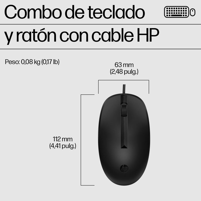 EAN 0198701790945 - HP 225 Wired Mouse and Keyboard Combo G2 teclado Ratón incluido Oficina USB Negro imagen 6