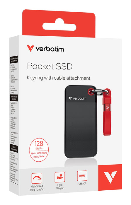 EAN 23942324348 - Verbatim 32434 unidad externa de estado sólido 128 GB USB Tipo C 3.2 Gen 2 (3.1 Gen 2) Negro, Rojo imagen 4