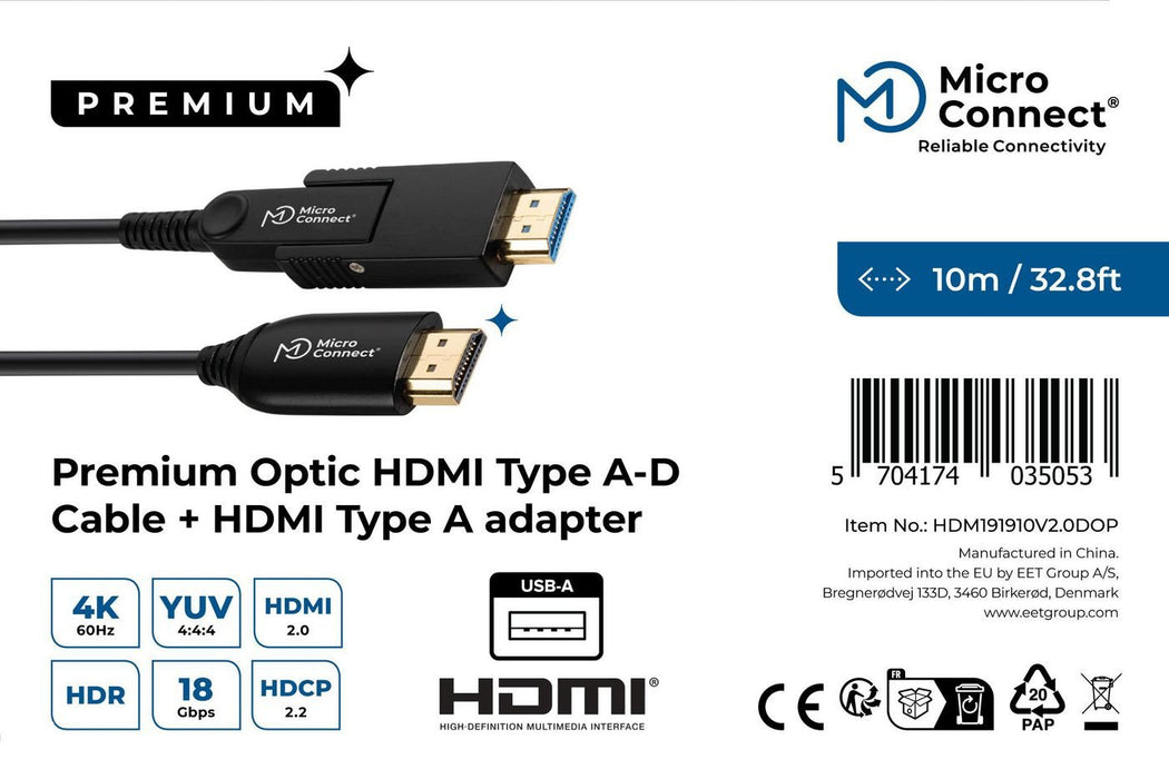 EAN 5704174035053 - Microconnect HDM191910V2.0DOP cable HDMI 10 m HDMI tipo A (Estándar) Negro imagen 3