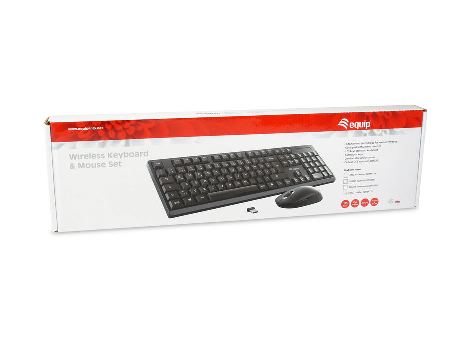 EAN 4015867231005 - Equip 245223 teclado Ratón incluido Oficina RF inalámbrico QWERTY Italiano Negro imagen 6
