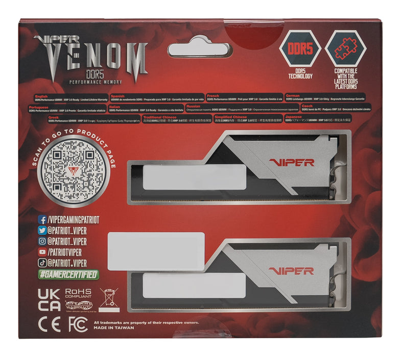 EAN 4711378432763 - Patriot Memory Viper Venom VV516G60C30AK módulo de memoria 16 GB 2 x 8 GB DDR5 6000 MT/s 288-pin DIMM imagen 15