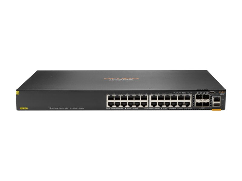 EAN 190017339542 - HPE Aruba Networking Aruba 6300F 24-port 1GbE Class 4 PoE & 4-port SFP56 Gestionado L3 Gigabit Ethernet (1 imagen 1