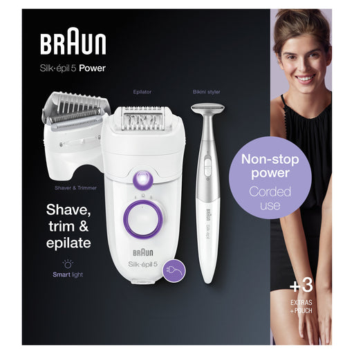 EAN 4210201388685 - Braun Silk-épil 5 825 Power 28 pinzas Blanco, Púrpura imagen 1