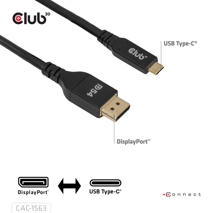 EAN 8719214473655 - CLUB3D CAC-1563 adaptador de cable de vídeo 2 m USB Tipo C DisplayPort Negro imagen 5