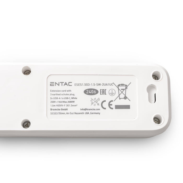 EAN 5999097991061 - Entac ESES1.5G3-1.5-SW-2UA1UC base múltiple 1,5 m 3 salidas AC Interior Blanco imagen 7