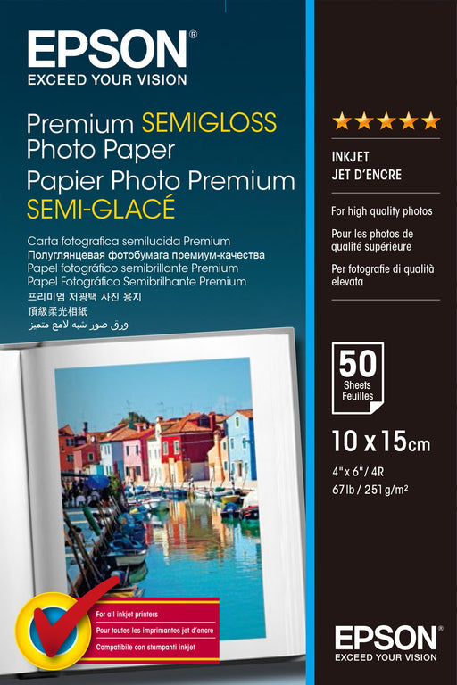 EAN 0010343605169 - Epson Premium, 100 x150 mm, 251g/m² Blanco Semi-brillo imagen 1