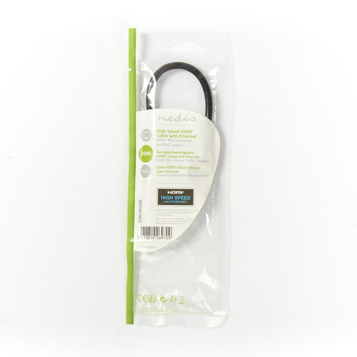 EAN 5412810269709 - Nedis CVGP34590BK02 cable HDMI 0,2 m HDMI Type C (Mini) HDMI tipo A (Estándar) Negro imagen 4