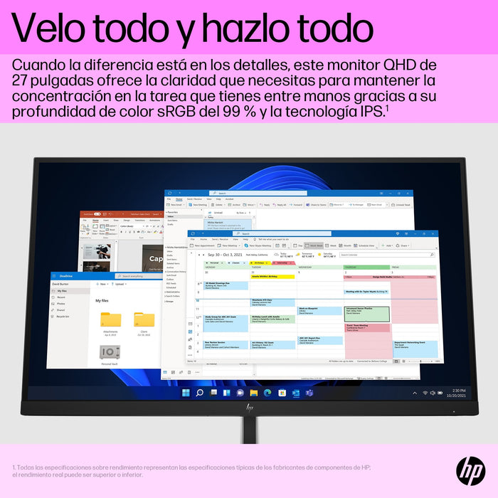 EAN 196786301315 - HP E27q G5 QHD Monitor pantalla para PC 68,6 cm (27") 2560 x 1440 Pixeles Quad HD LCD Negro, Plata imagen 7