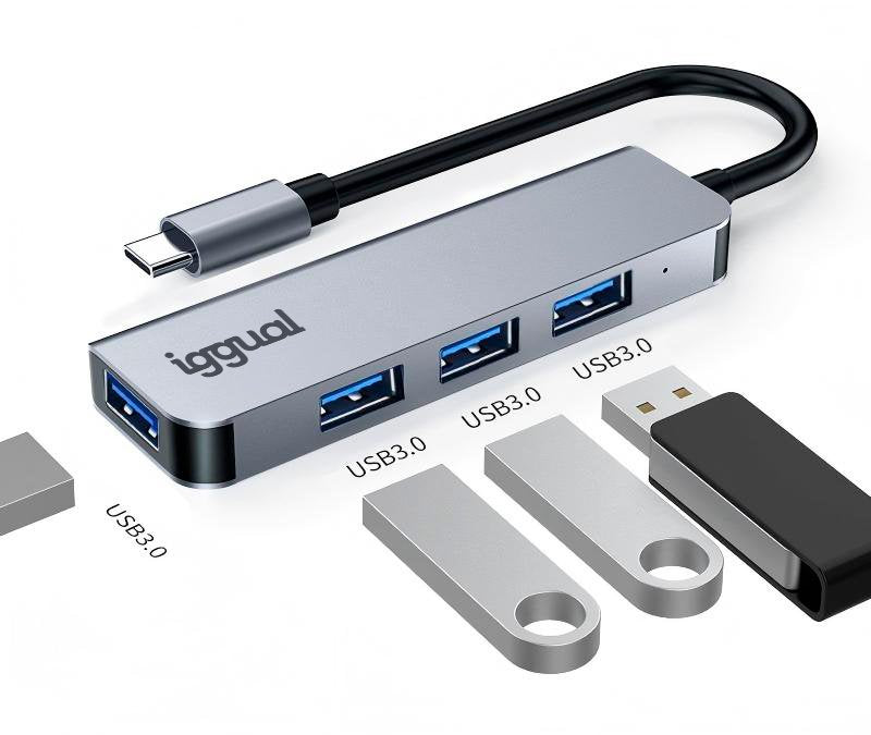 EAN 8435364319239 - iggual IGG319239 hub de interfaz USB 3.2 Gen 1 (3.1 Gen 1) Type-C 5000 Mbit/s Plata imagen 3