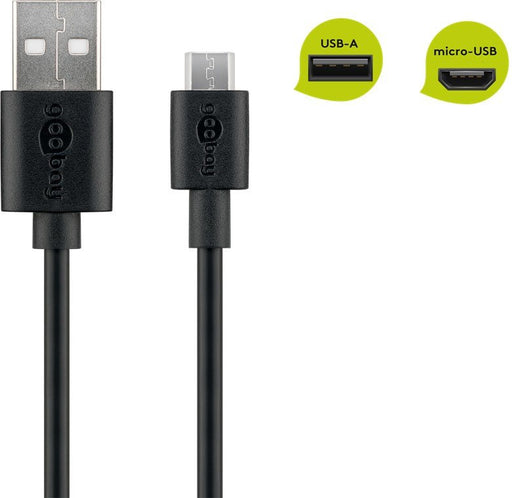 EAN 4040849386602 - Goobay 38660 cable USB USB 2.0 2 m USB A Micro-USB B Negro imagen 2