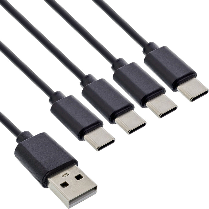 EAN 4043718318957 - InLine 35146 cable USB USB 2.0 0,5 m USB A 4 x USB-C Negro imagen 1