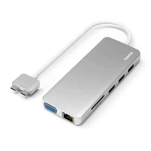 EAN 4047443458124 - Hama 00200133 base para portátil y replicador de puertos USB 3.2 Gen 1 (3.1 Gen 1) Type-C Plata, Blanco imagen 2