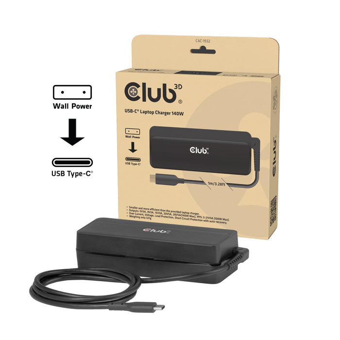 EAN 8719214473792 - CLUB3D CAC-1932 cargador de dispositivo móvil Universal Negro Corriente alterna Carga rápida imagen 1