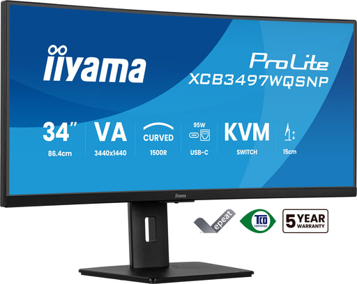 EAN 4948570125142 - iiyama ProLite XCB3497WQSNP-B1 pantalla para PC 86,4 cm (34") 3440 x 1440 Pixeles UltraWide Quad HD LED N imagen 1