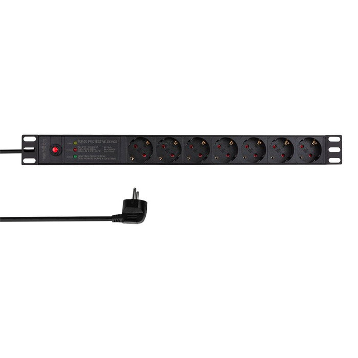 EAN 4052792068733 - LogiLink PDU7C02 unidad de distribución de energía (PDU) 7 salidas AC 1U Negro imagen 1