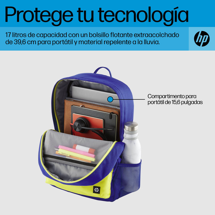 EAN 0197192501290 - HP Campus Blue Backpack 39,6 cm (15.6") Azul, Amarillo imagen 6