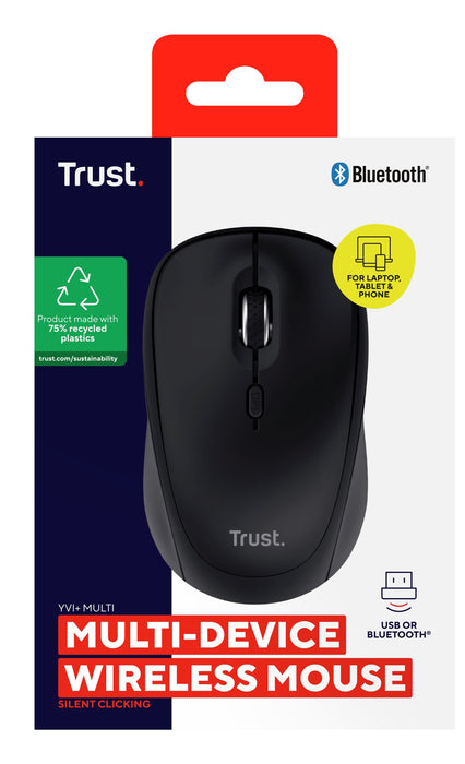 EAN 8713439254402 - Trust Yvi+ ratón Universal Ambidextro RF Wireless + Bluetooth Óptico 1600 DPI imagen 6