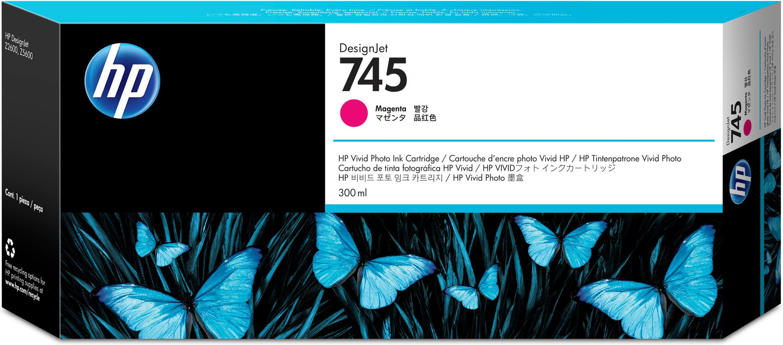 EAN 0725184104640 - HP 745 300-ml DesignJet Magenta Ink Cartridge cartucho de tinta 1 pieza(s) Original Alto rendimiento (XL) imagen 1
