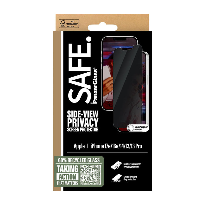 EAN 5715685021107 - PanzerGlass SAFE. by ® Privacy Screen Protector iPhone 17e | 16e | 14 | 13 | 13 Pro | Ultra-Wide Fit w. E imagen 3