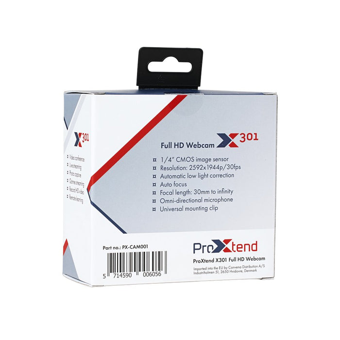 EAN 5714590006056 - ProXtend X301 Full HD cámara web 5 MP 2592 x 1944 Pixeles USB 2.0 Negro imagen 5