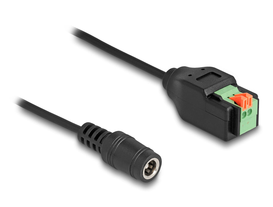 EAN 4043619663262 - DeLOCK 66326 cable de transmisión Negro, Verde 0,15 m 5.5 x 2.1 mm Regleta de bornes de 2 pines imagen 1