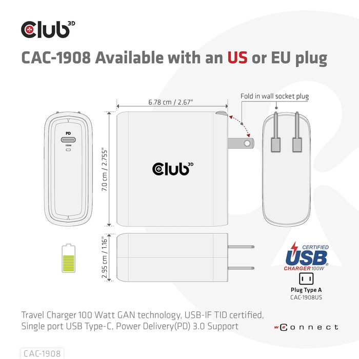 EAN 8719214472337 - CLUB3D CAC-1908 cargador de dispositivo móvil Mando para videojuegos, Ordenador portátil, Teléfono móvil, imagen 7