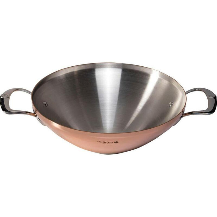 De Buyer Prima Matera Wok Induct Ion Copper/Steel With 2 Handles