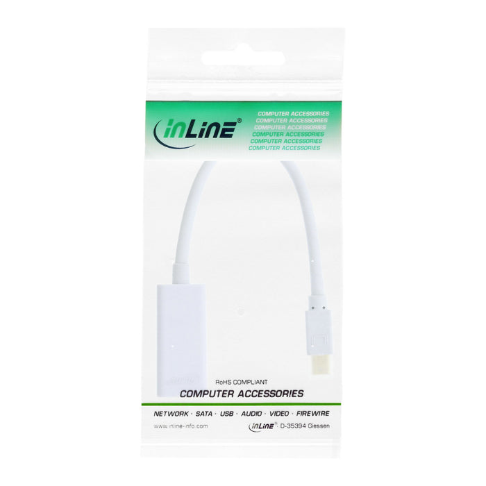 EAN 4043718290598 - InLine 17193E adaptador de cable de vídeo 0,15 m Mini DisplayPort HDMI Blanco imagen 2