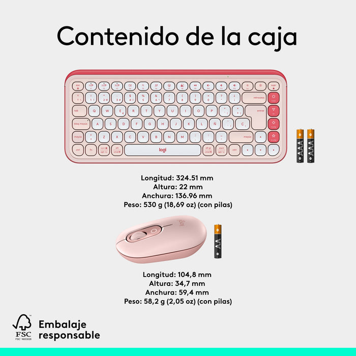 EAN 5099206127869 - Logitech 920-013120 teclado Ratón incluido Universal QWERTY Español Rosa imagen 10