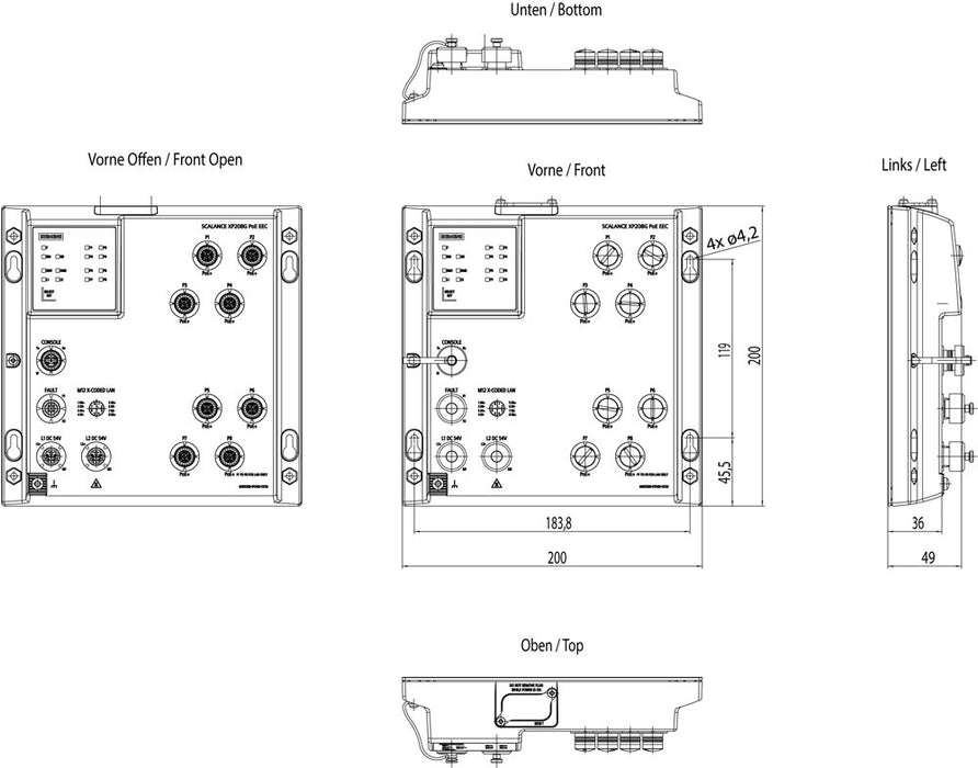 EAN 4047623107484 - Siemens 6GK52080YA005ES6 6GK5208-0YA00-5ES6 Industrial Ethernet Switch Gestionado imagen 5