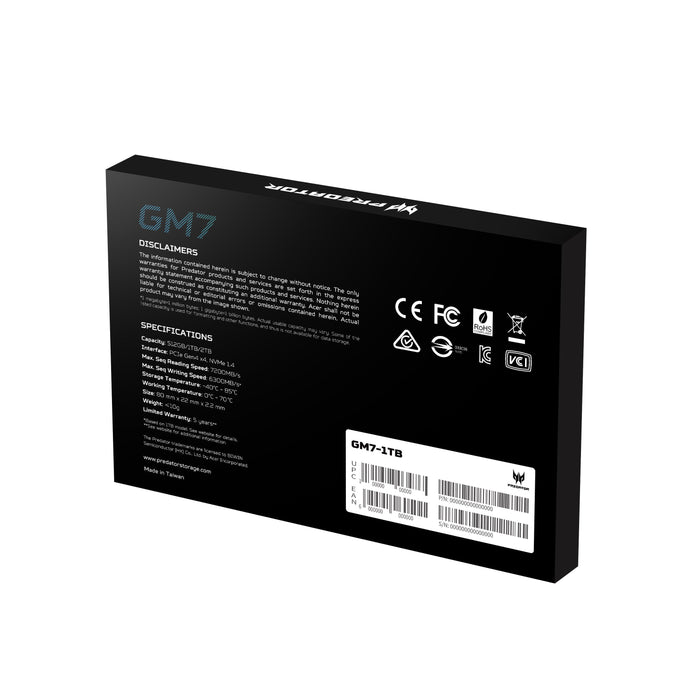 EAN 6955914619128 - Predator GM7-1TB M.2 PCI Express 4.0 NVMe imagen 11