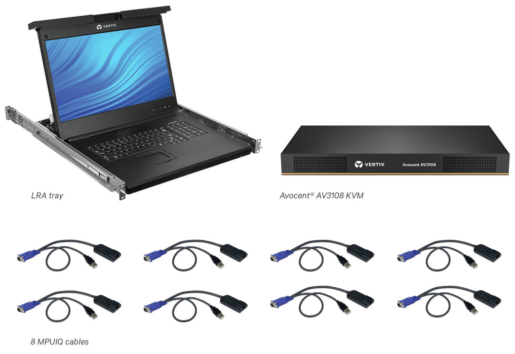 EAN 0636430084299 - Vertiv Avocent LRA185KMM8D-001 consola de rack 48,3 cm (19") 1366 x 768 Pixeles Plástico, Acero Negro 1U imagen 1