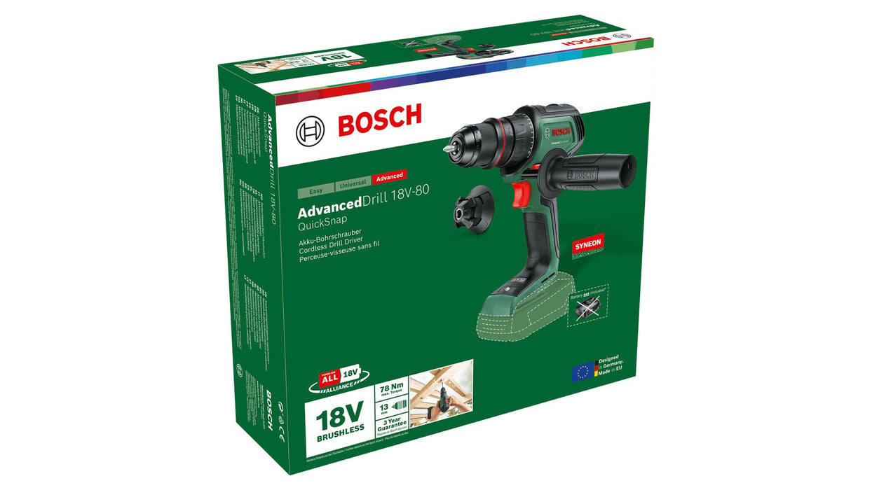 EAN 4053423239621 - Bosch AdvancedDrill 18V-80 QuickSnap 1950 RPM Sin llave 830 g Negro, Verde imagen 5