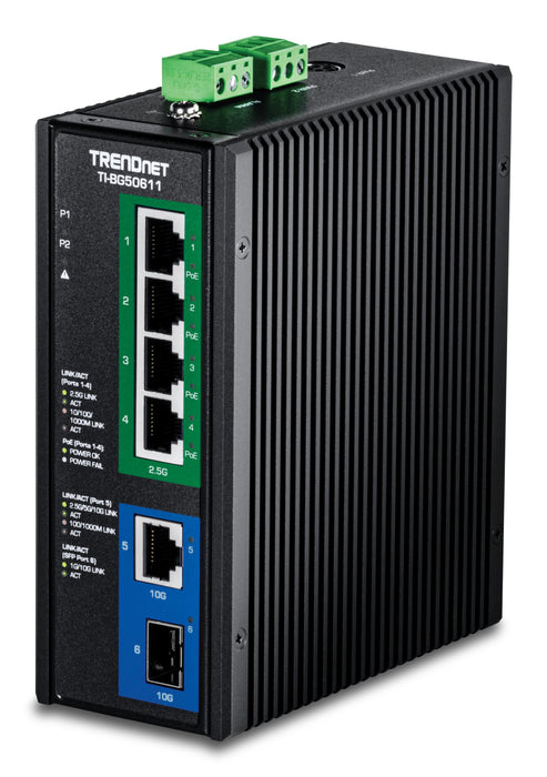 EAN 710931163162 - Trendnet 6-Port Industrial 2.5G PoE++ No administrado 2.5G Ethernet (100/1000/2500) Energía sobre Ethernet imagen 1