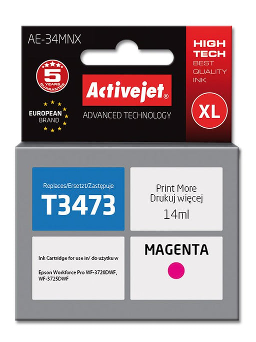 EAN 5901443108856 - Activejet AE-34MNX cartucho de tinta 1 pieza(s) Compatible Alto rendimiento (XL) Magenta imagen 1