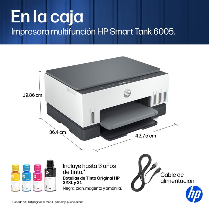 EAN 0196068257002 - HP Smart Tank 6005 All in One Printer Inyección de tinta térmica A4 4800 x 1200 DPI 12 ppm Wifi imagen 4