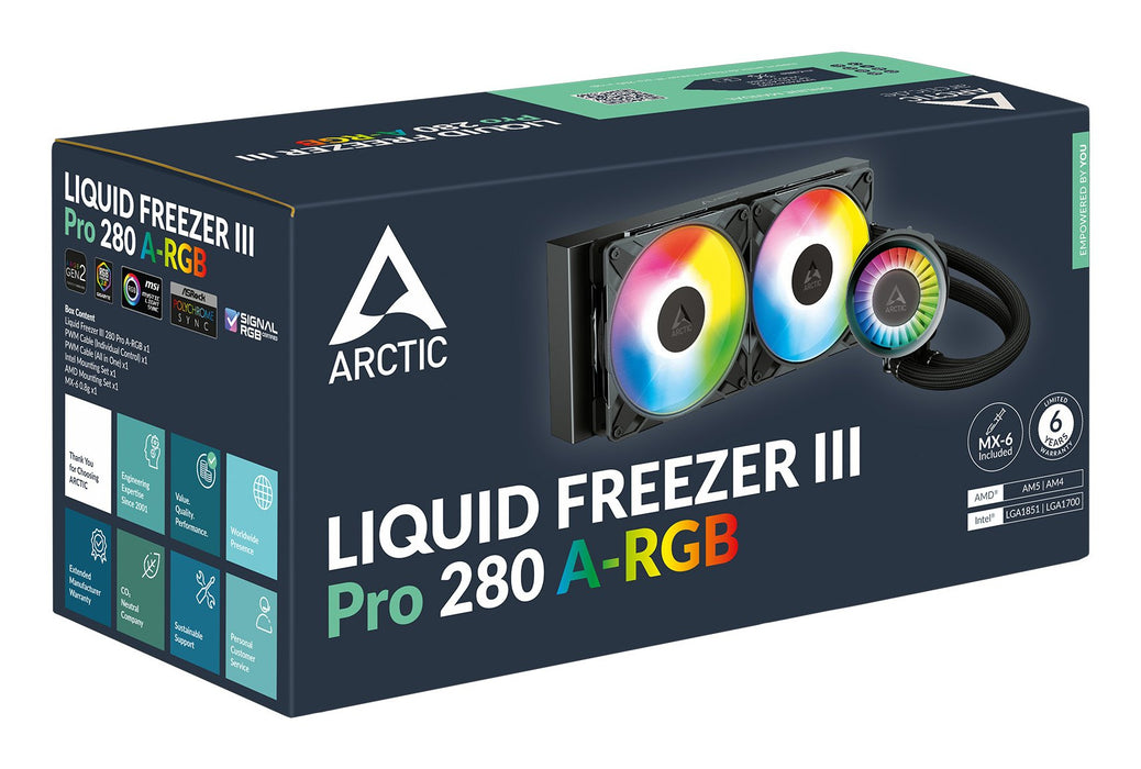 EAN 4895265000324 - ARCTIC Liquid Freezer III Pro 280 A-RGB Procesador Sistema de refrigeración líquida todo en uno 14 cm Neg imagen 6