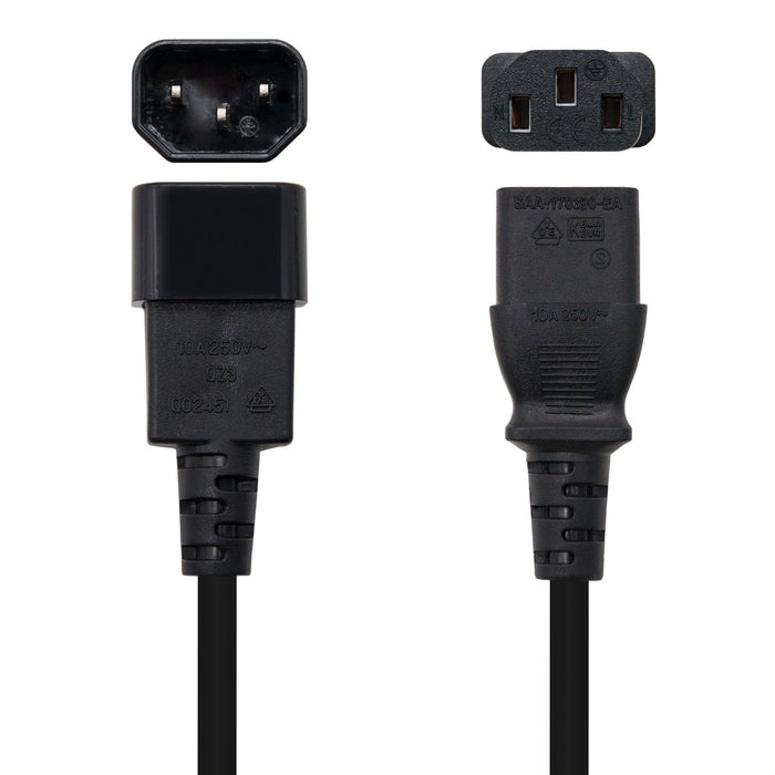 EAN 8433281008779 - Nanocable 10.22.0203 cable de transmisión 3 m C14 acoplador C13 acoplador imagen 2