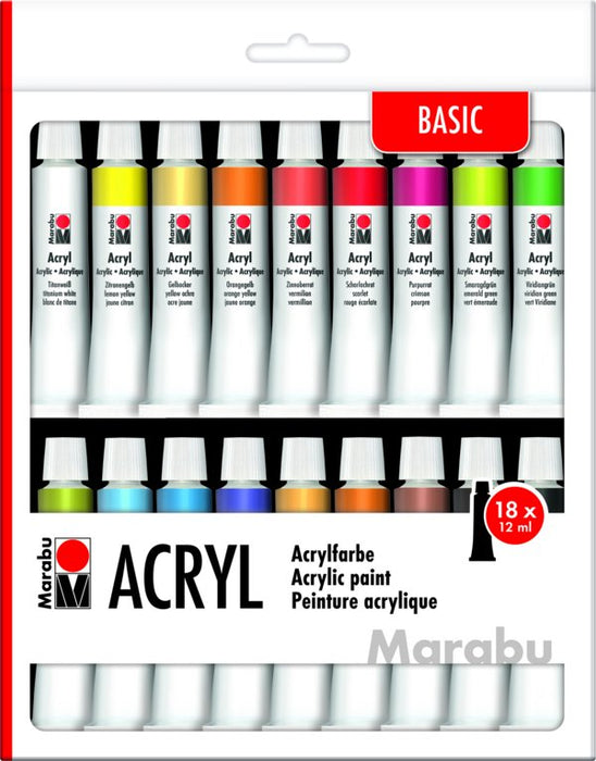 EAN 4007751746108 - Marabu Acryl Basic Pintura acrílica 12 ml 18 pieza(s) imagen 1