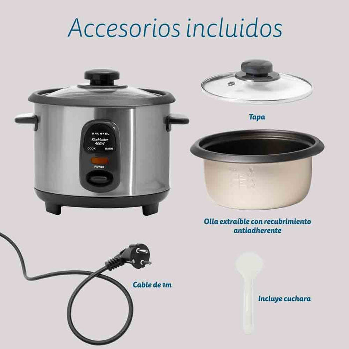 EAN 8426156018430 - Grunkel RC-1L arrocera 400 W Acero inoxidable imagen 5