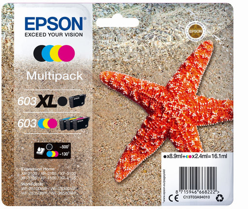 EAN 8715946668239 - Epson 603 XL cartucho de tinta 1 pieza(s) Original Alto rendimiento (XL) Negro, Cian, Magenta, Amarillo imagen 1