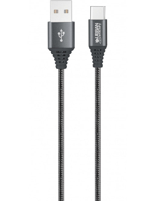 EAN 3760170862552 - Urban Factory Braided cable USB USB 2.0 2 m USB A USB C 0,48 Gbit/s Gris imagen 1