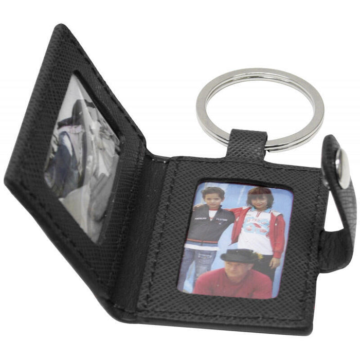 Deknudt Llavero Con Foto En Cuero Negro S59ns3 3.5x4.5